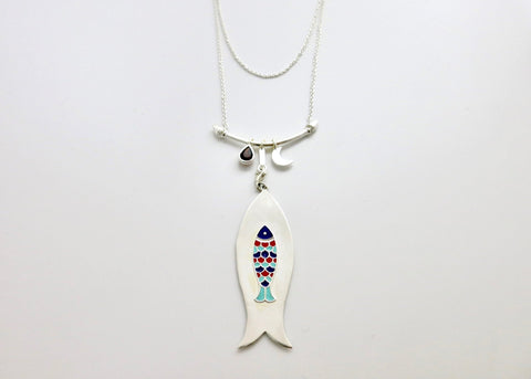 Indian folk art charm necklace - Lai