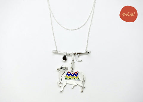 Indian folk art charm necklace - Lai