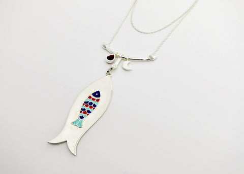 Indian folk art charm necklace - Lai