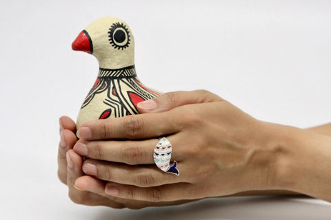 Playful 'mahi' (fish) statement ring - Lai